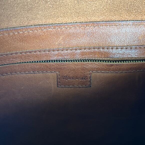 Madewell The Medium Transport Leather Tote English Saddle Bag - Picture 3 of 6